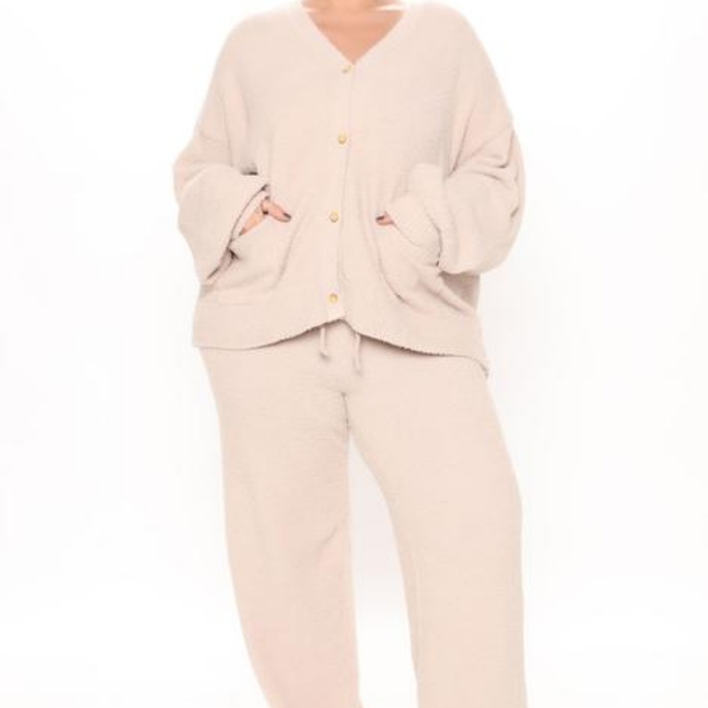 FashionNova Smile Again Fuzzy Sweater Pant Set